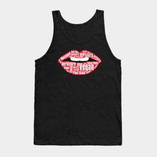 Vegan Movement Red Lips Word Collage Tank Top